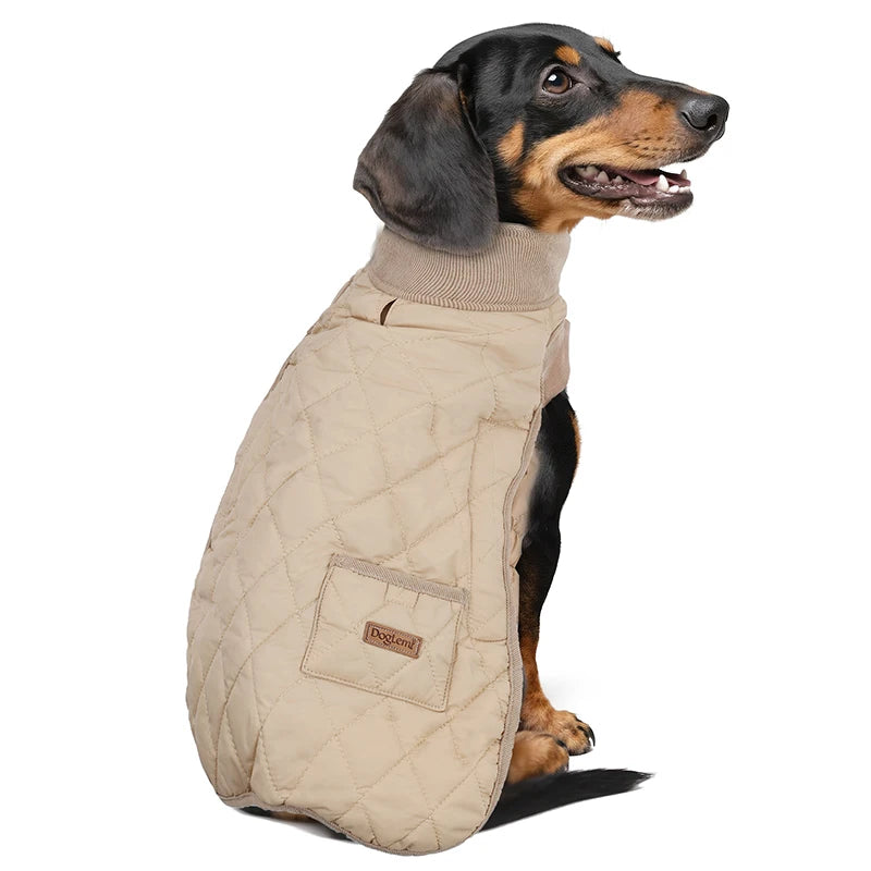 Winter Dog Coat for Dachshund Water Repellent Warm Dog Jacekt for Smaller Short-Leg Dogs Diamond Quilted Windproof Dog Clothing