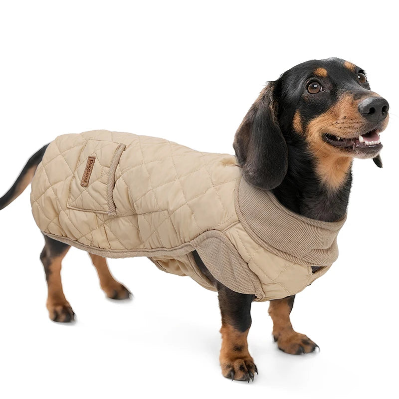 Winter Dog Coat for Dachshund Water Repellent Warm Dog Jacekt for Smaller Short-Leg Dogs Diamond Quilted Windproof Dog Clothing