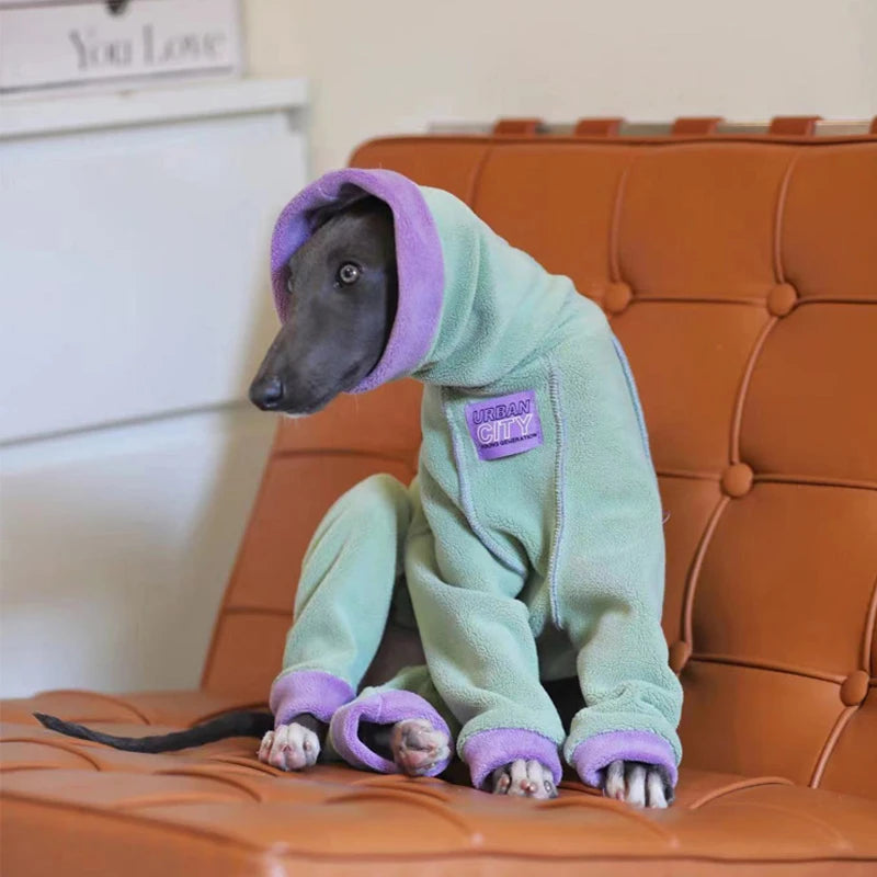 Fashion Italian Greyhound Clothing Whippet Jumpsuit Dog Clothes Warm Greyhound Jammies Whippet Fleece Turtleneck Sweatshirt