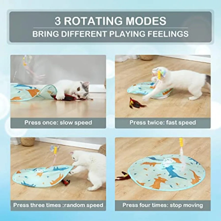 2in1 Rechargeable Motion Activated Interactive Cat Toys for Indoor Cats Long  Motor Cat Chasing Toy for Exercise Moving Butterf