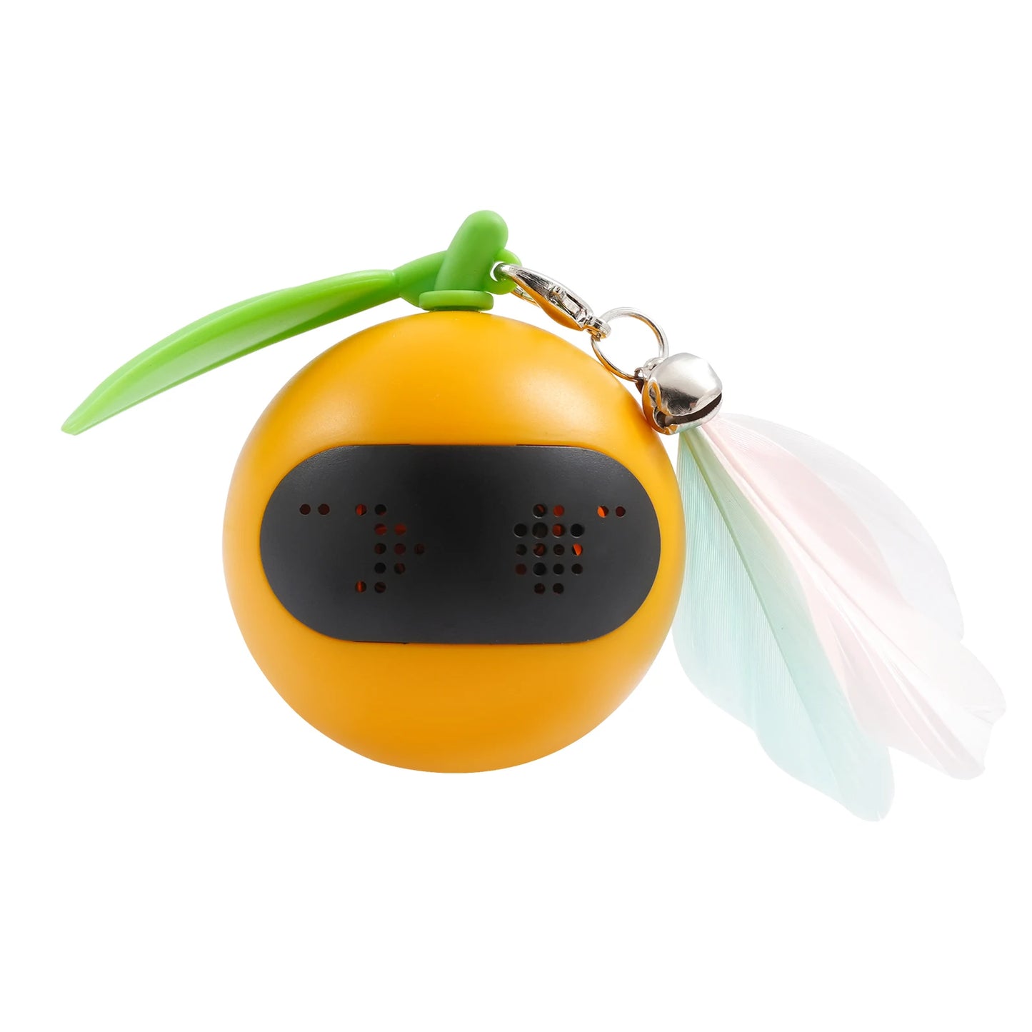 Interactive Cat Toy Electric Moving Ball Automatic Rolling with LED Light Feather Bell Rechargeable for Cats